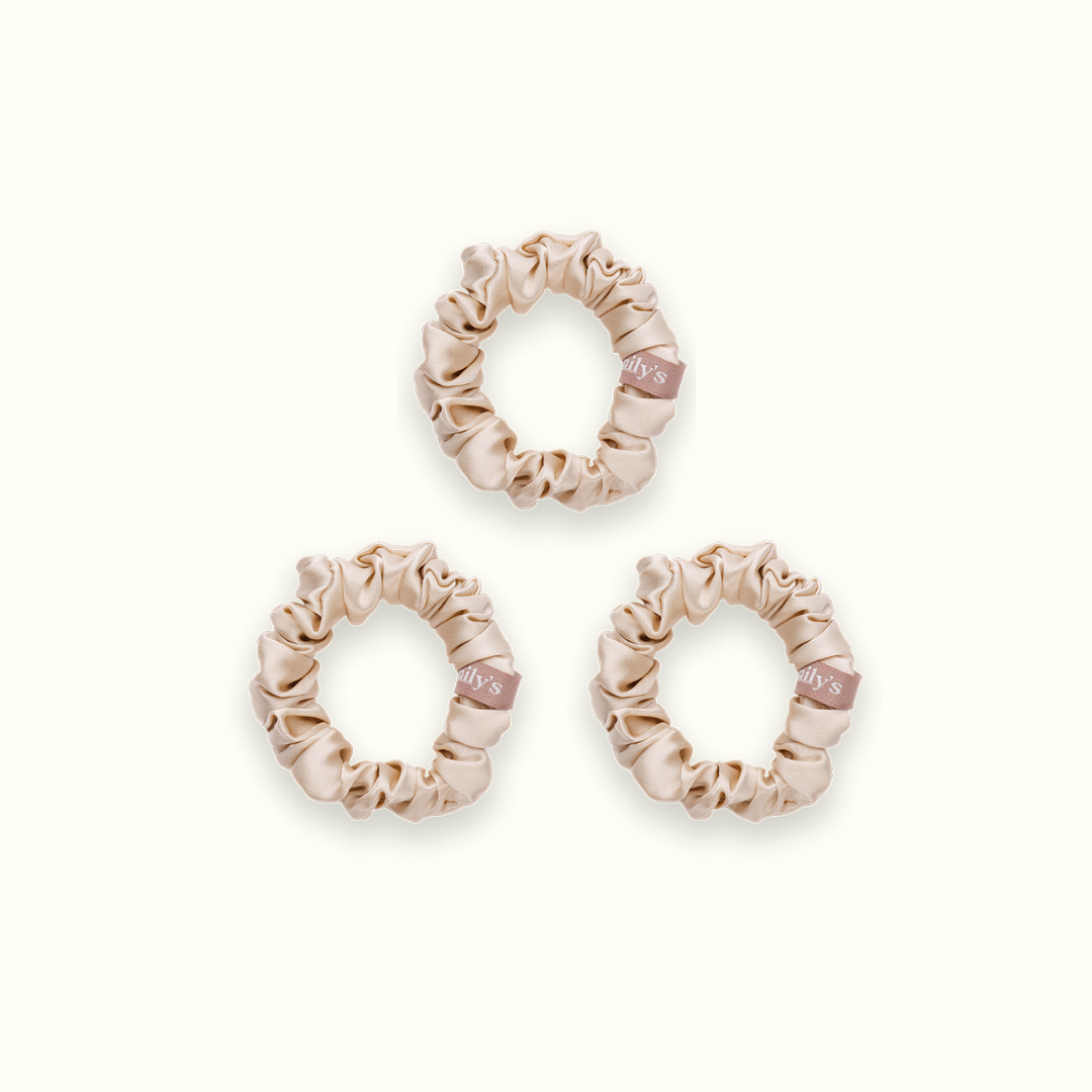 Lot de 3 Chouchous 100 % Soie - Le Petit - Champagne