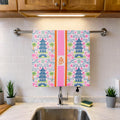 Toalla de Té Personalizada Pagoda Chinoiserie Suave Toalla Waffle Super Absorbente con Iniciales Decoración de Cocina Uso Diario Regalo de Bienvenida para Anfitrionas