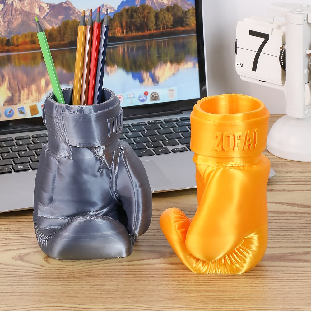 Personalizado Multicolor 3D Impreso Guantes de Boxeo Portabolígrafos con Nombre Papelería Almacenamiento Escritorio Decoración Cumpleaños Regalo para los amantes del boxeo Atletas