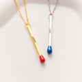 Personalizada Matchstick Collar con texto grabado esmalte Joyería Cumpleaños Aniversario Fiesta Regalo para las mujeres