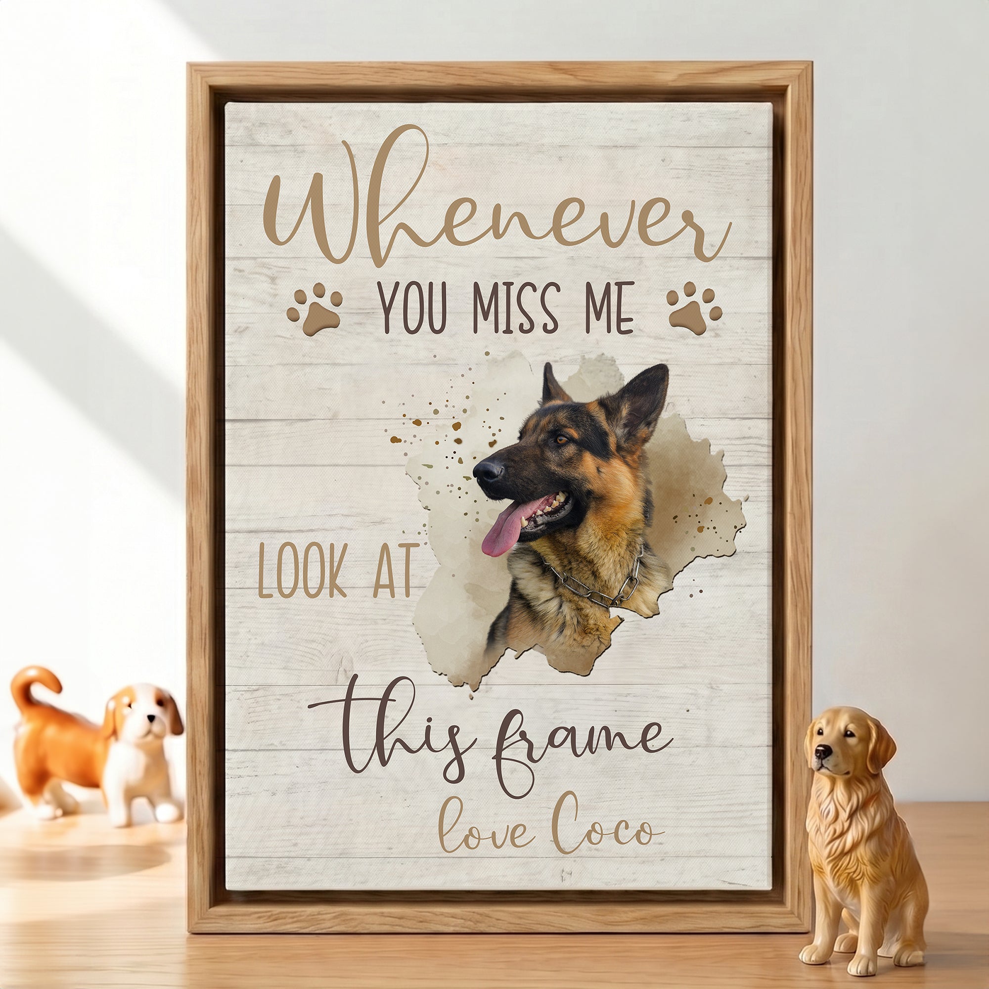 Foto acuarela de mascota personalizada Impresiones minimalistas en lienzo con nombre Regalo diario conmemorativo para los amantes de las mascotas