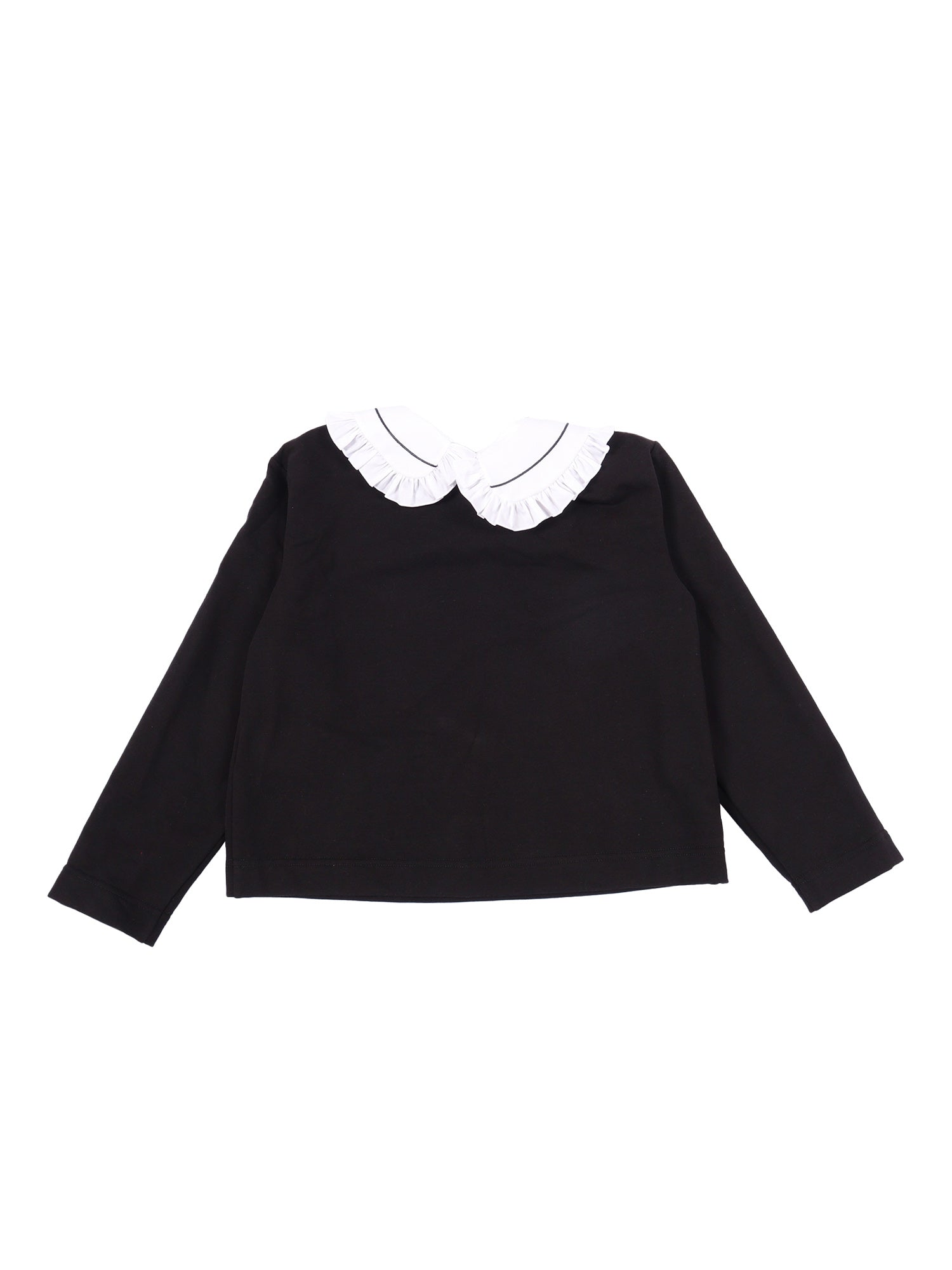 BLACK SWEATSHIRT WITH DETACHABLE COLLAR - 7 Y
