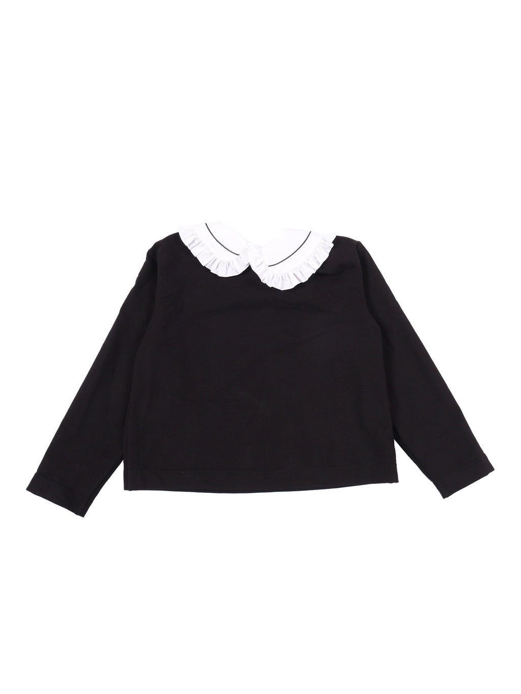 BLACK SWEATSHIRT WITH DETACHABLE COLLAR - 9-12M