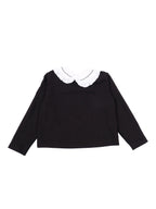 BLACK SWEATSHIRT WITH DETACHABLE COLLAR - 9-12M