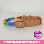 Rainbow Bead Handmade Dog Leash - Vegan Leather / Waterproof Biothane