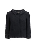 Valentino Tweed Virgin Wool Jacket — Black