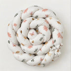 Braided Crib and Bed Bumper in Cotton Flowers | Handmade Bumper