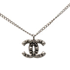 Ruthenium Plated CC Spiked Pendant Necklace
