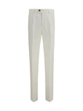Brunello Cucinelli Linen Tailored Trousers — White