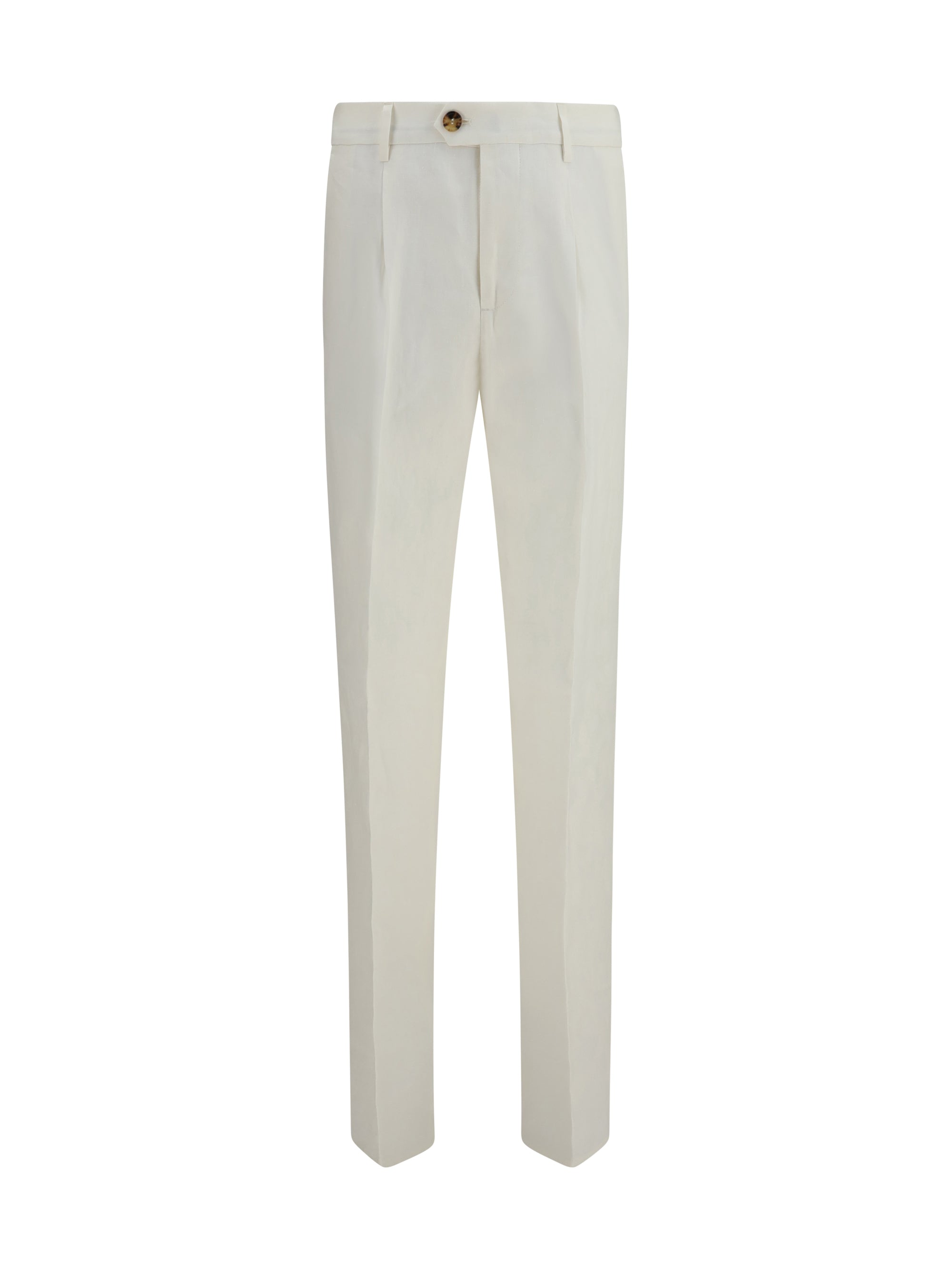 Brunello Cucinelli Linen Tailored Trousers — White