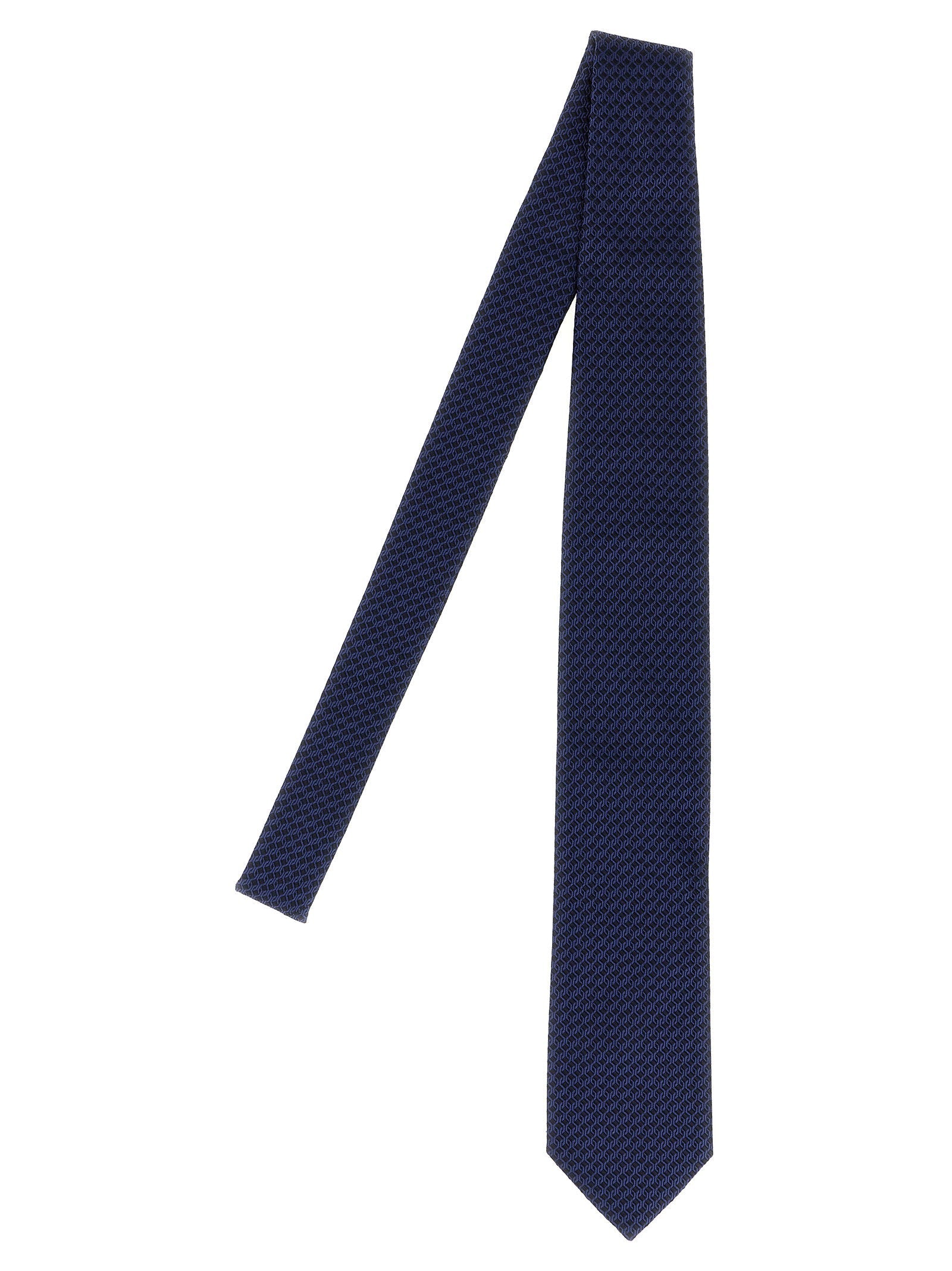 Pal Zileri Patterned Silk Jacquard Necktie — Navy