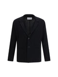 Roberto Collina Knit Lapel Blazer — Black