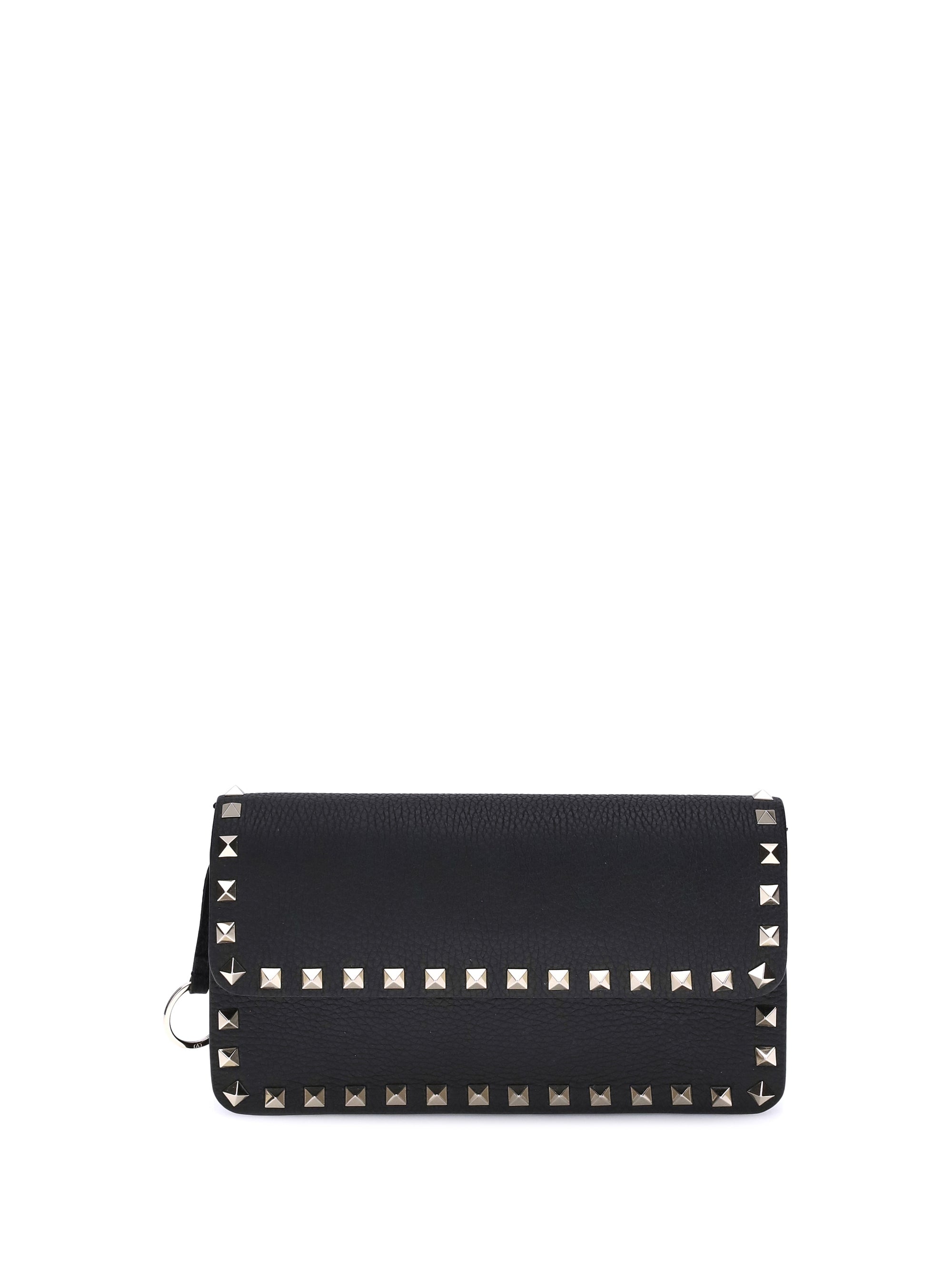 Valentino Garavani Rockstud Chain Wallet — Black