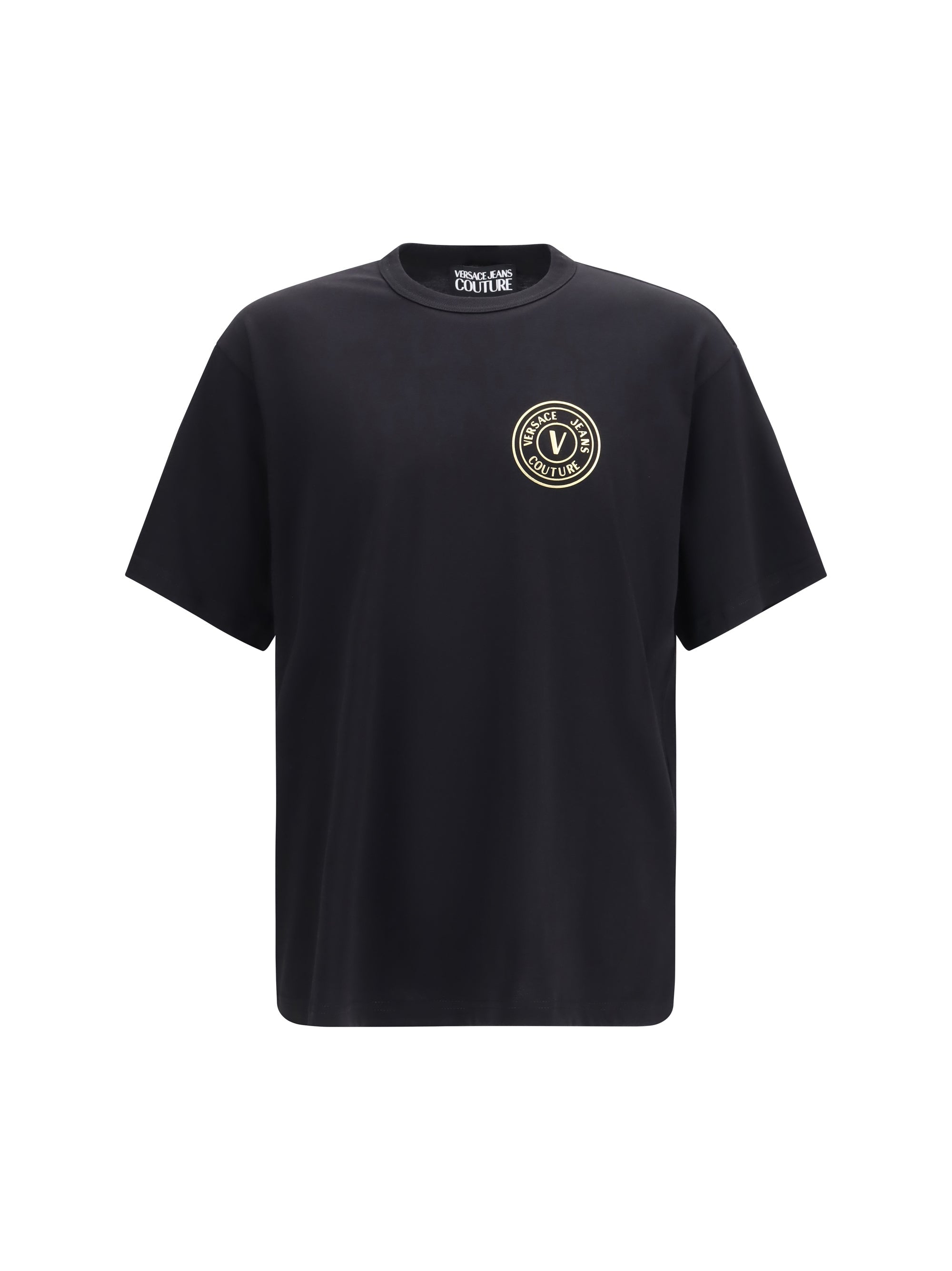 Versace Jeans Couture Logo-Embroidered Cotton T-Shirt — Black