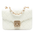 Quilted Lambskin Crystal Geometric CC Frame Flap