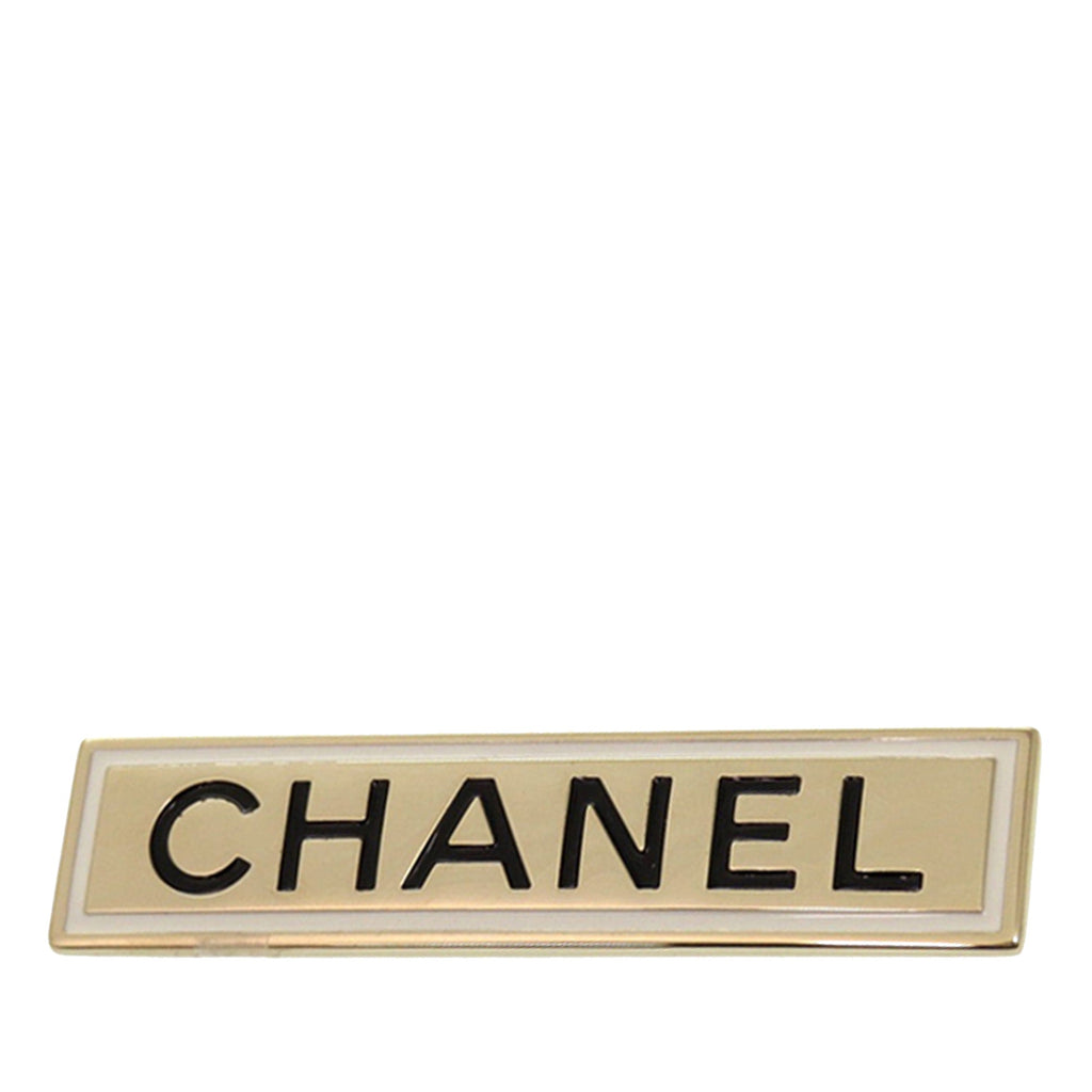 Gold Plated Logo Plate Brooch