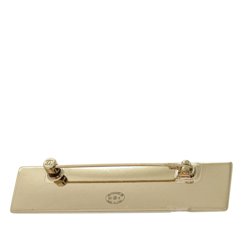 Gold Plated Logo Plate Brooch