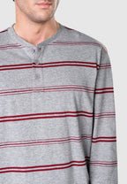 Pijama Hombre Largo Tapeta Punto Rayas - Gris 5576_20