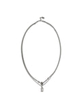 Alexander McQueen Skull Pendant with Rhinestones Necklace — Silver