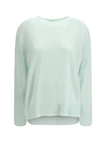 Allude Cashmere Round-Neck Sweater — Green