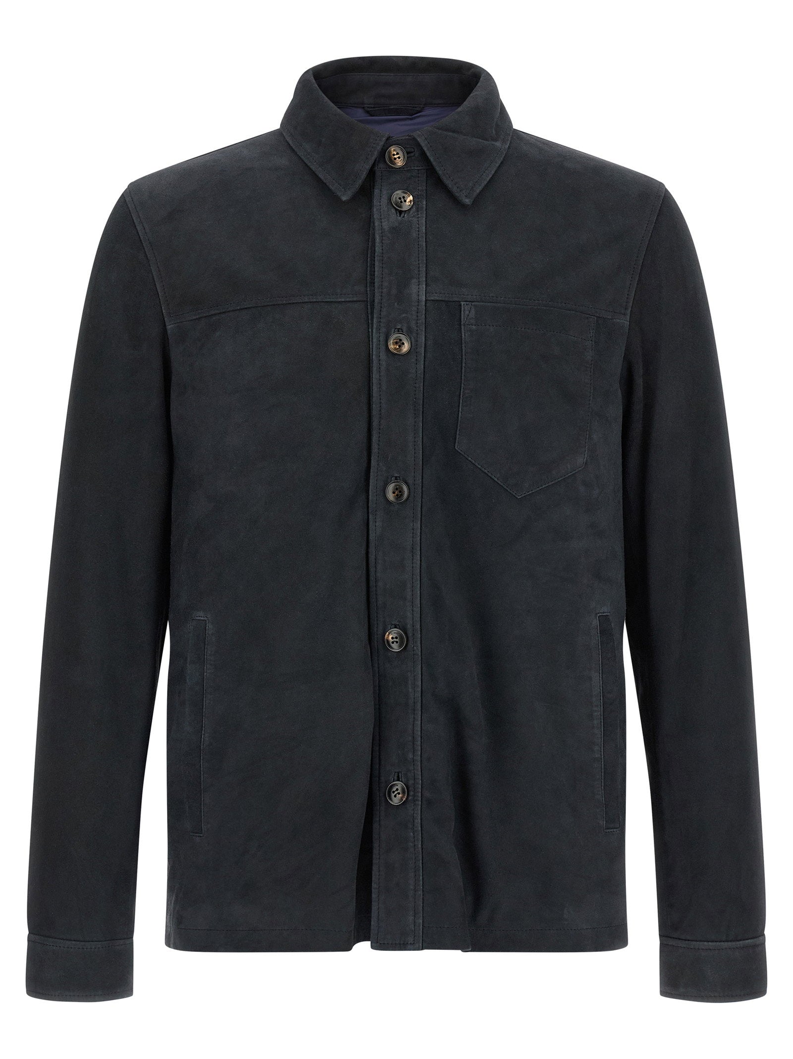 Pal Zileri Suede Overshirt — Black