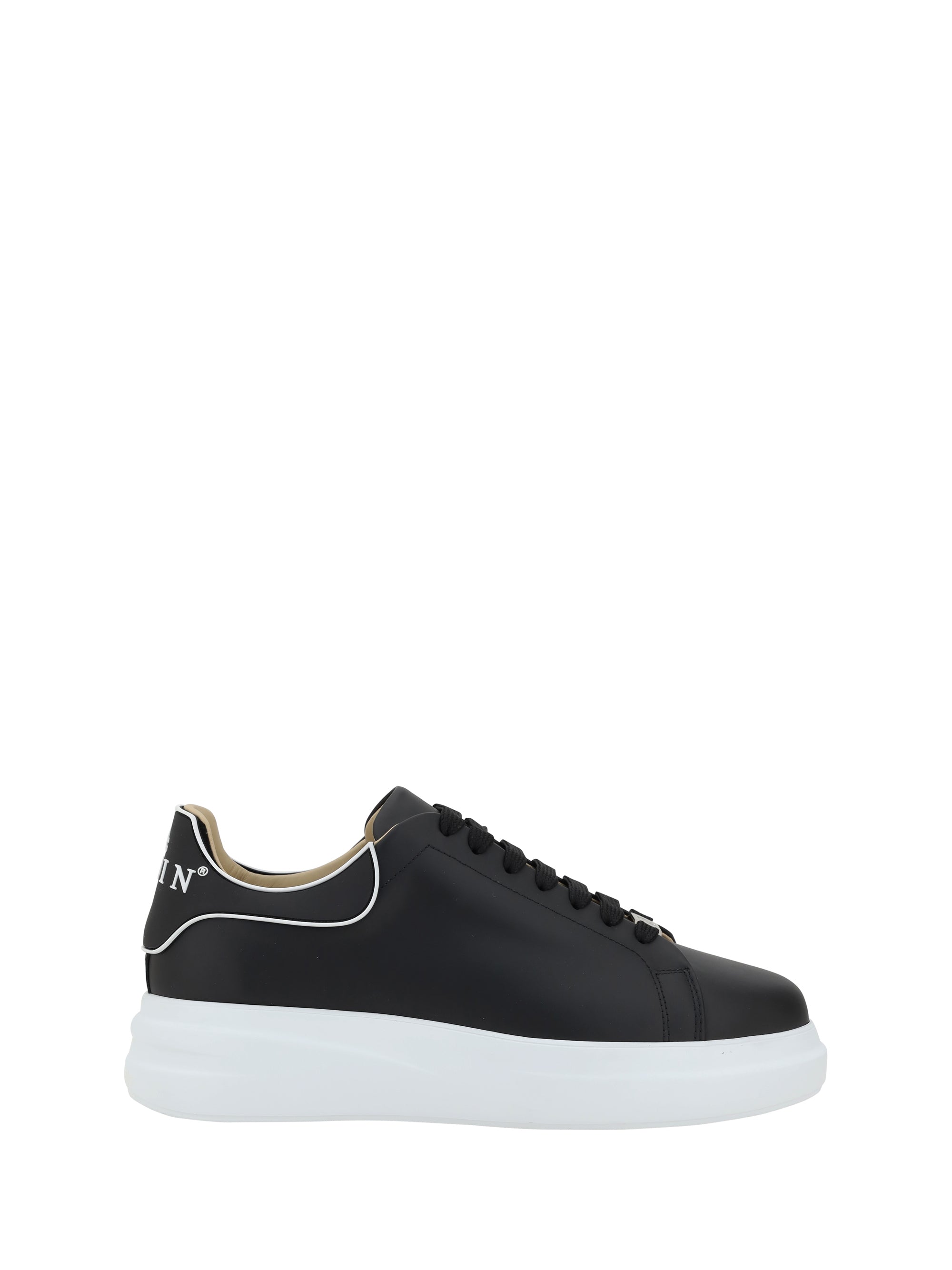 Philipp Plein Leather Low-Top Sneaker — Black