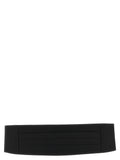 Pal Zileri Pleated Satin Tuxedo Belt — Black