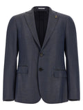 Pal Zileri Single-Breasted Tailored Blazer — Navy