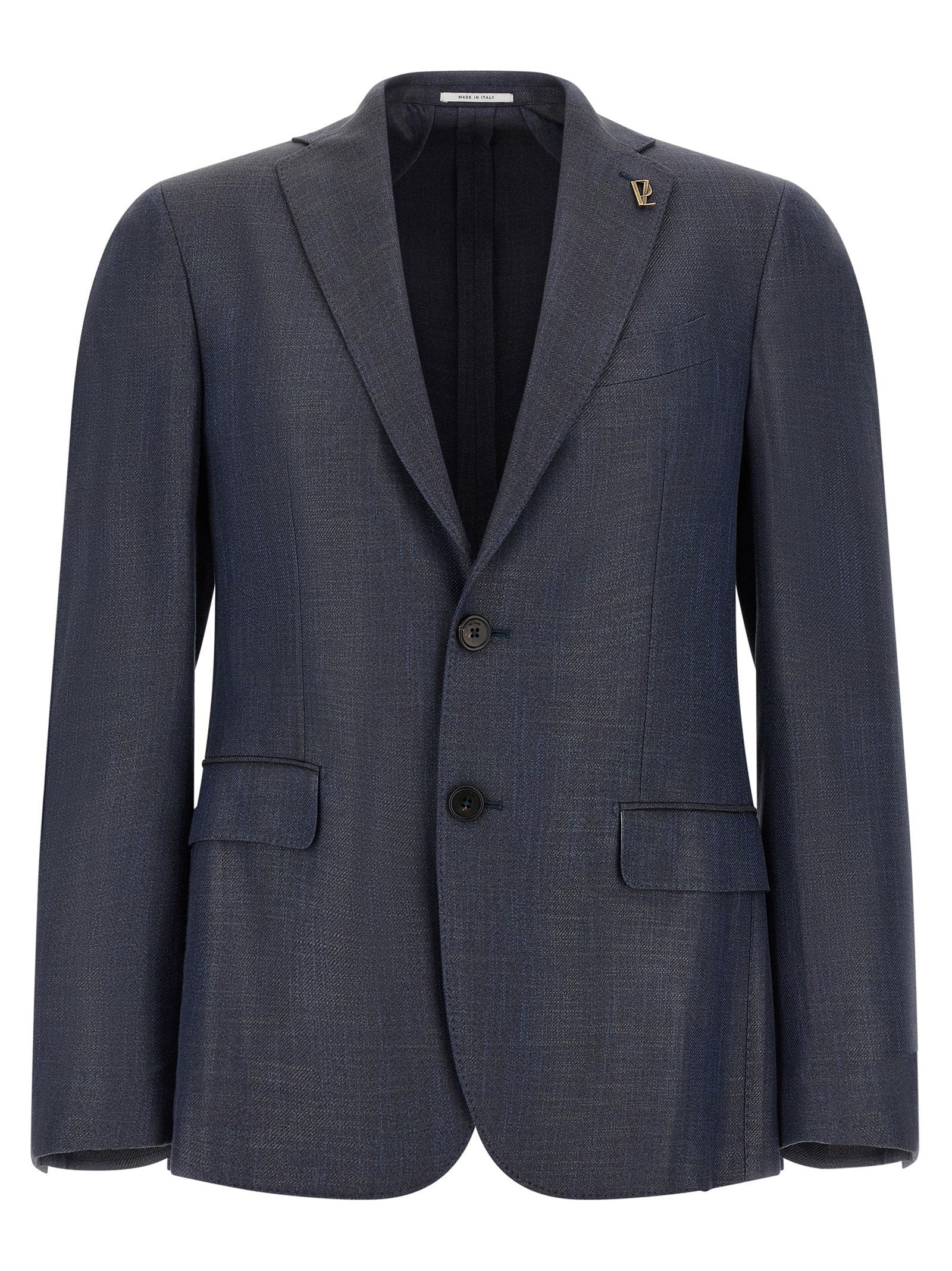 Pal Zileri Single-Breasted Tailored Blazer — Navy