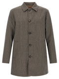 Pal Zileri Reversible Wool & Technical Coat — brown