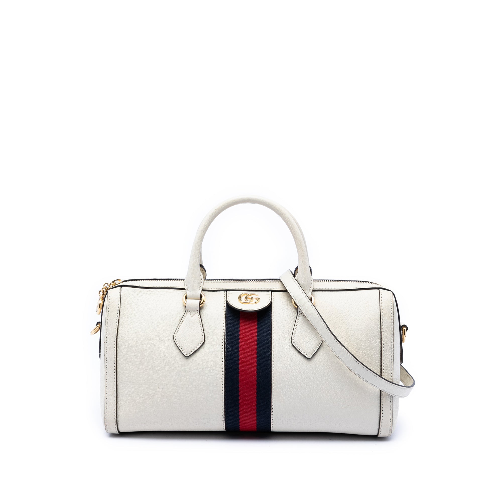 Medium Calfskin Web Ophidia Top Handle Bag
