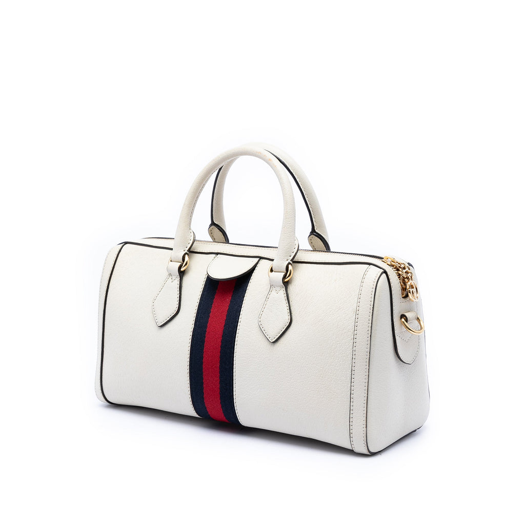Medium Calfskin Web Ophidia Top Handle Bag