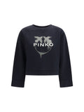 Pinko Logo-Print Cotton Sweatshirt — Black