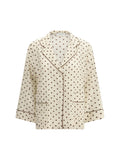 P.A.R.O.S.H. Polka-Dot Silk Shirt — Beige