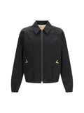 Valentino Collared Cotton Jacket — Black