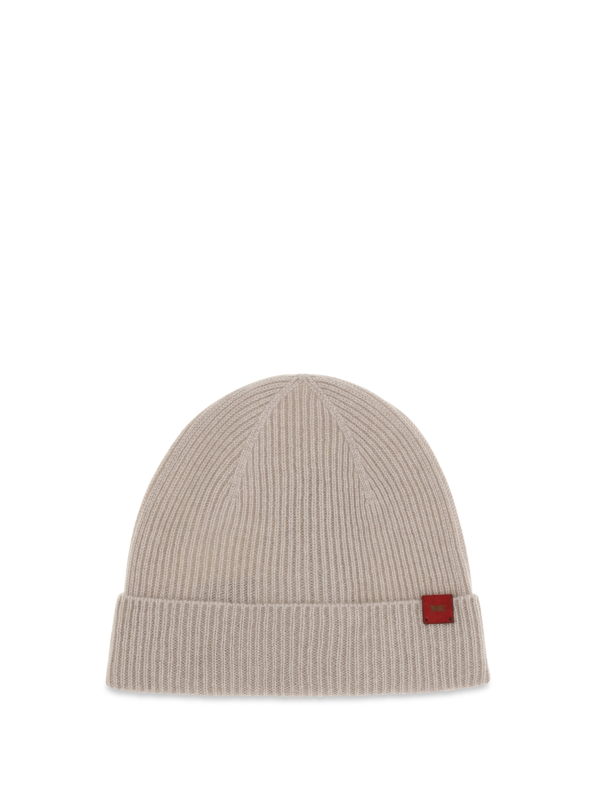 Kiton UCPL003K0239L07 Ribbed Merino Wool Beanie — Beige
