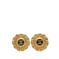 CC Gold Plated Resin Round Clip On Earrings