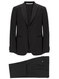 Pal Zileri Wool and Satin Pant Suit — Black