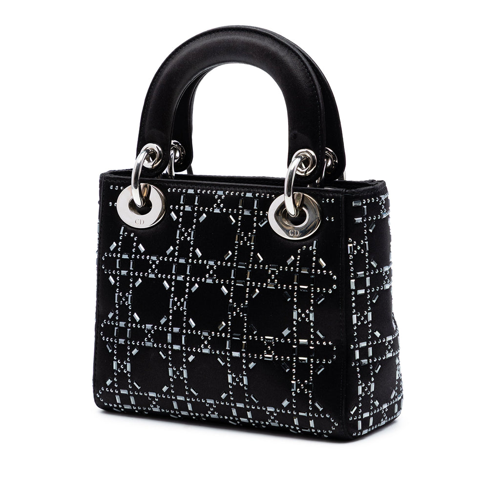Mini Velvet Cannage Strass Embellished Lady Dior