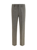 Prada Checked Wool Trousers — Gray