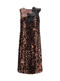 Ganni Sequin-Embellished Dress — Bronze
