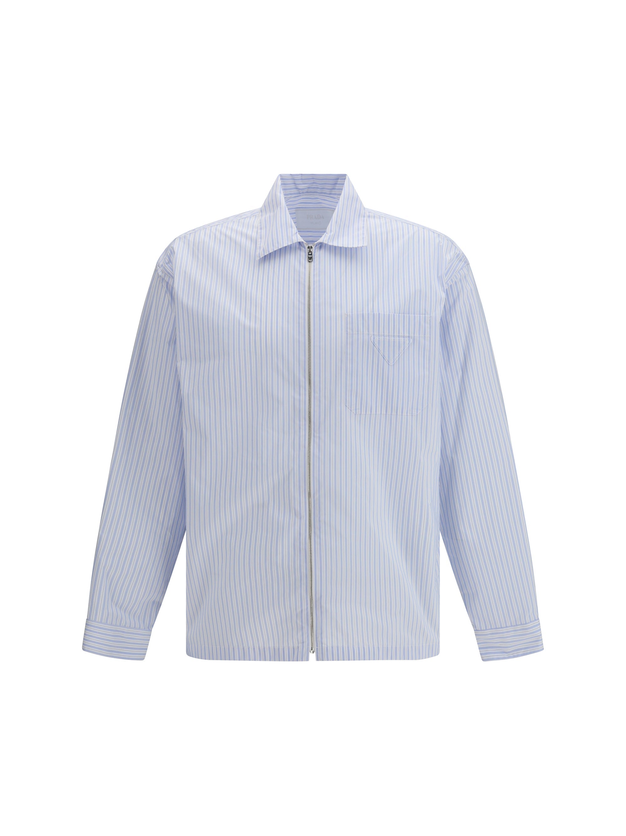 Prada Striped Re-Nylon Shirt — Blue