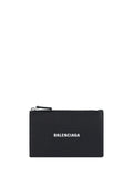 Balenciaga Logo-Print Leather Cardholder — Black