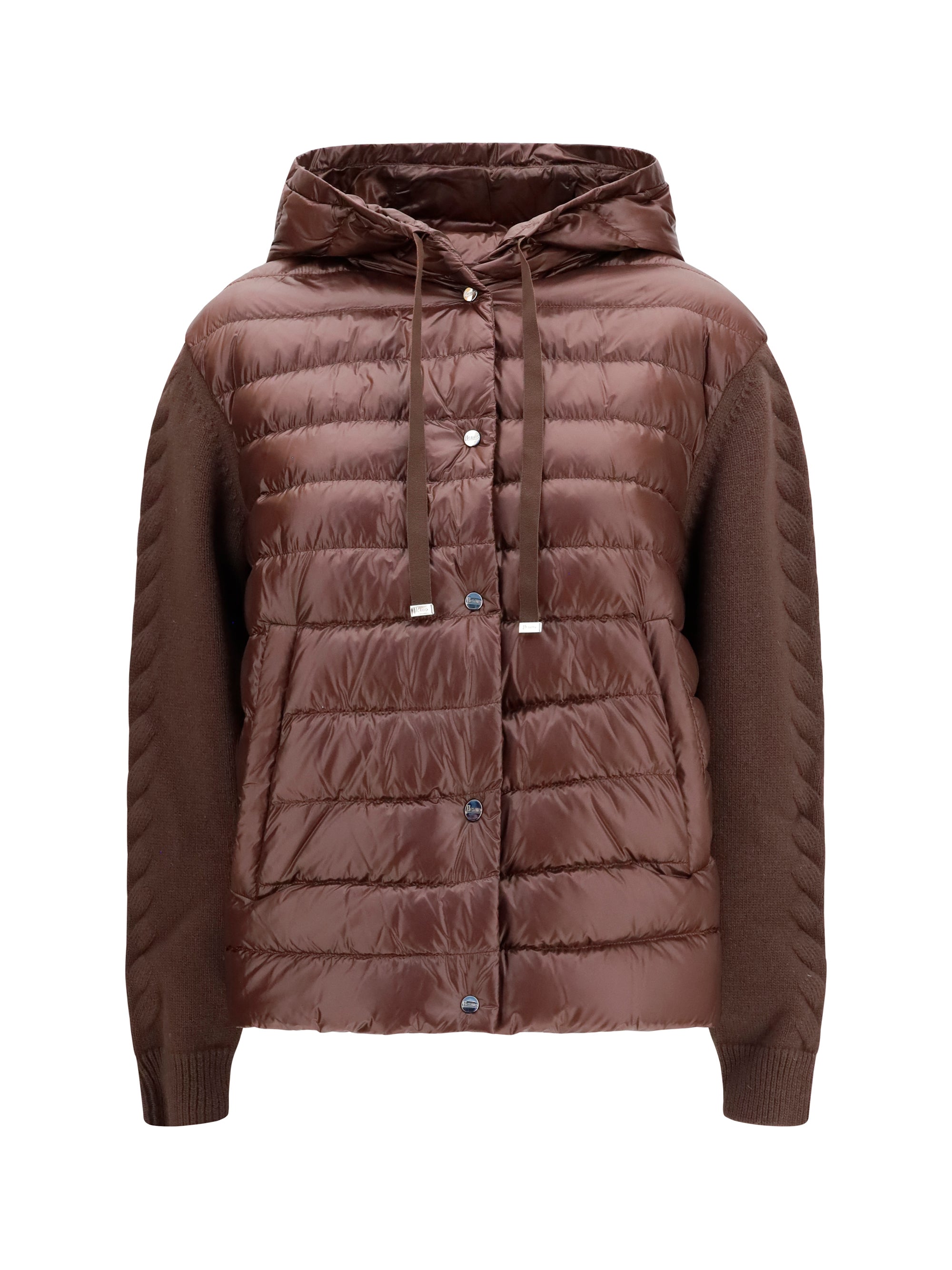 Herno Wool Sleeves Down Jacket — Brown