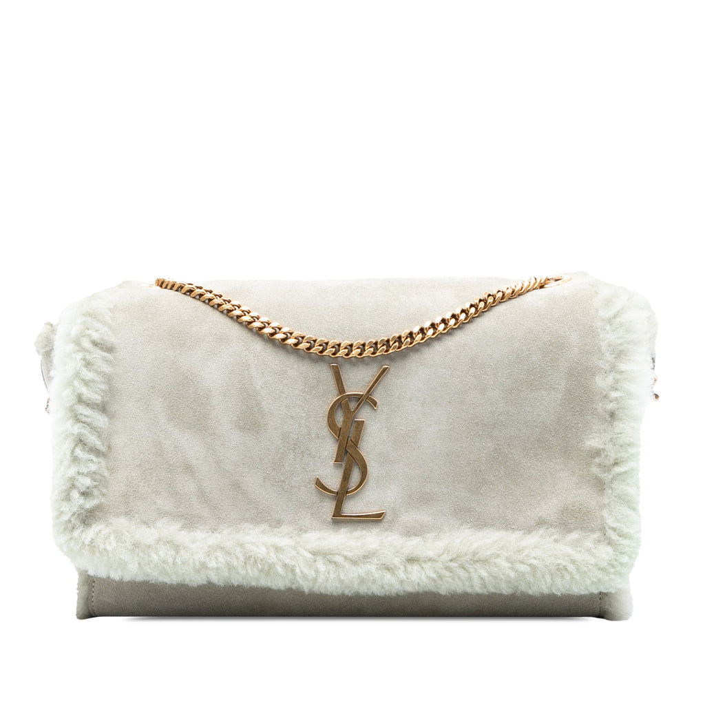 Medium Shearling Monogram Kate Reversible Shoulder Bag