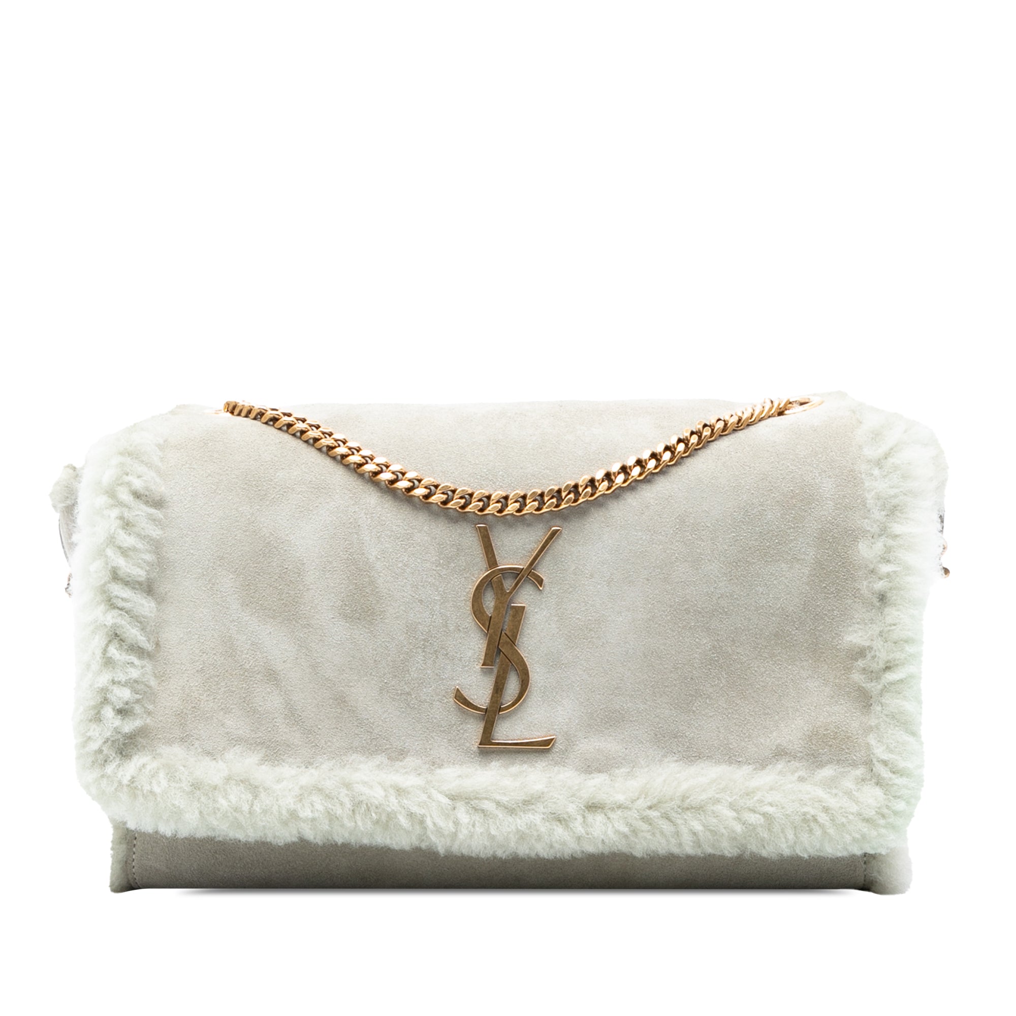 Medium Shearling Monogram Kate Reversible Shoulder Bag