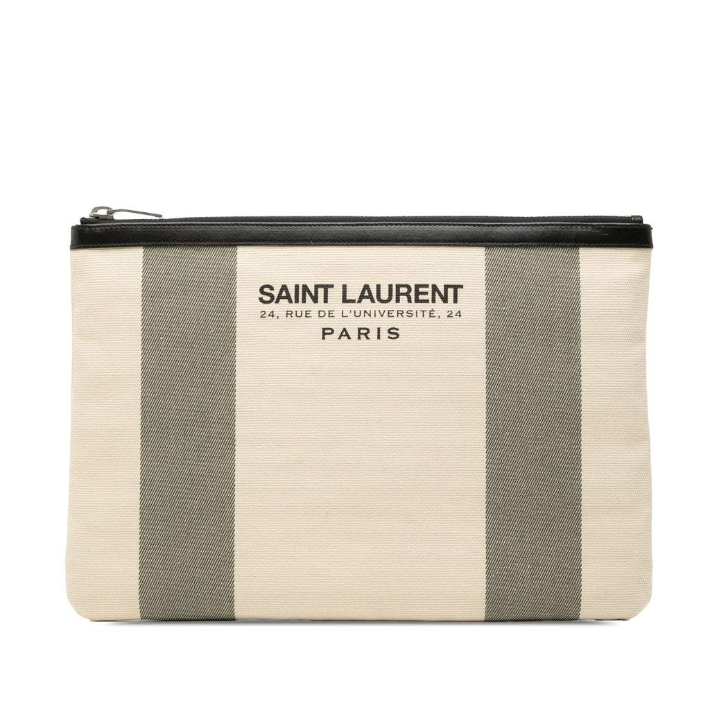 Canvas Beach Zip Clutch