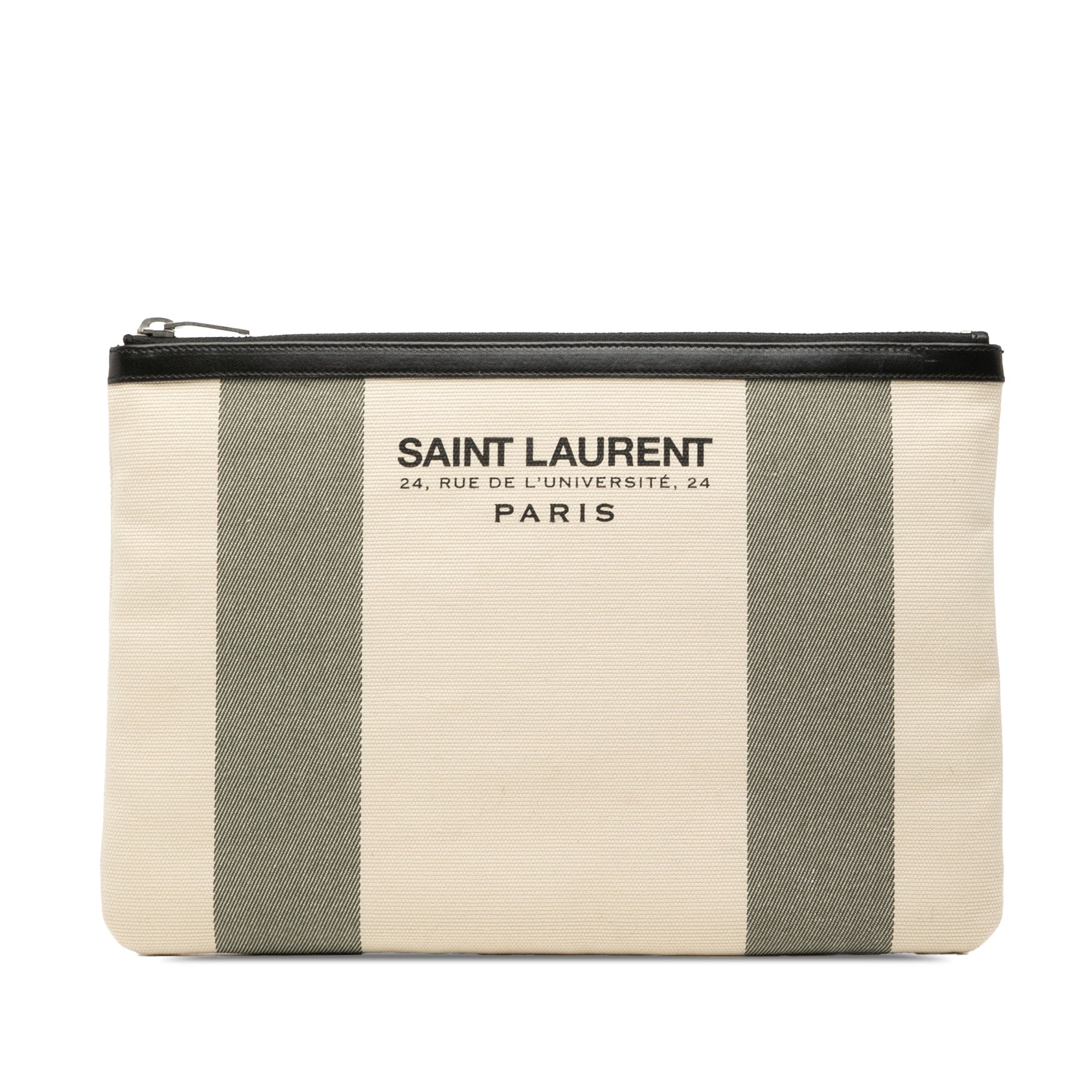 Canvas Beach Zip Clutch