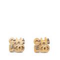 Silver Plated and Enamel Logo Letters Push Back Earrings