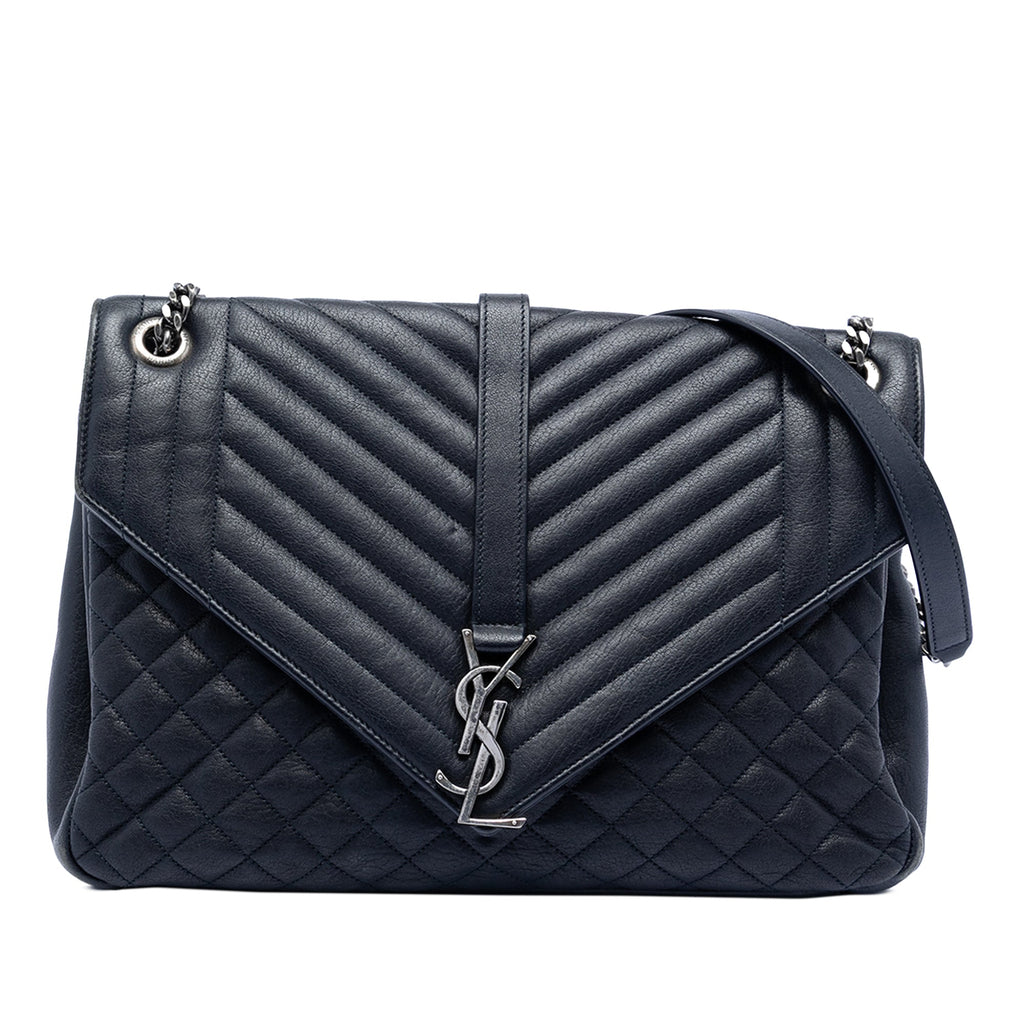 Large Triquilt Sheepskin Monogram College Bag